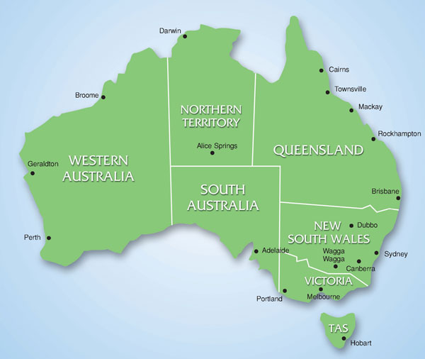 オーストラリア産食肉ハンドブック 第7版 オーストラリア地図