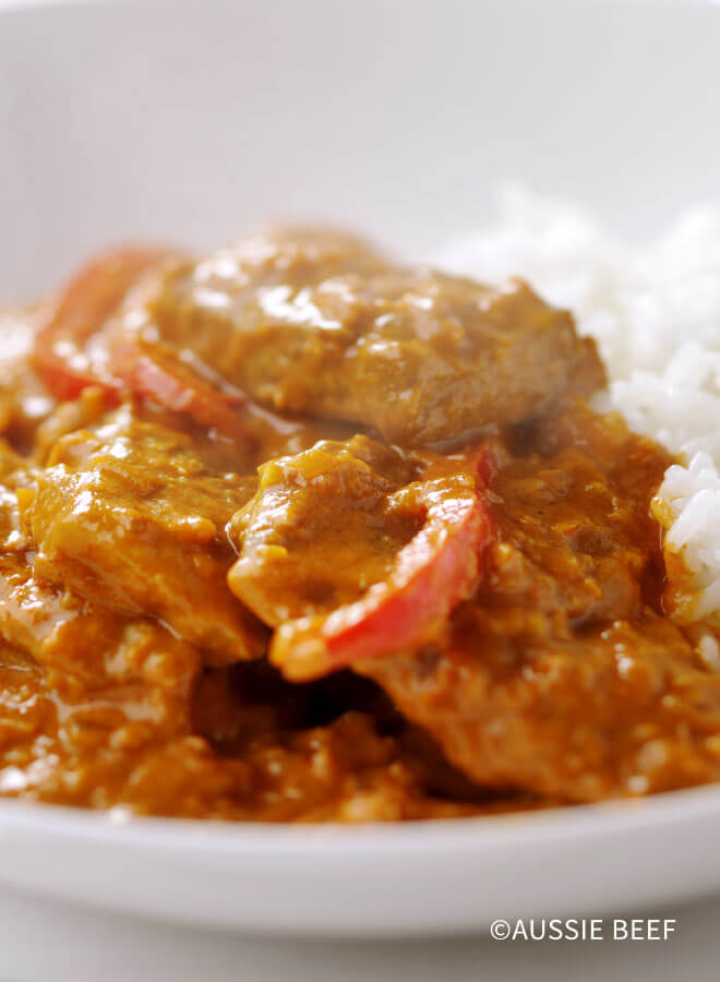 ステーキ肉のビーフカレー