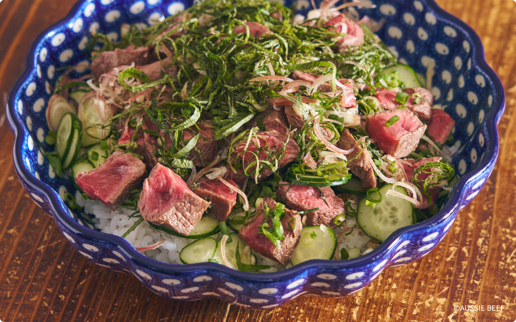 ステーキ肉のちらし寿司