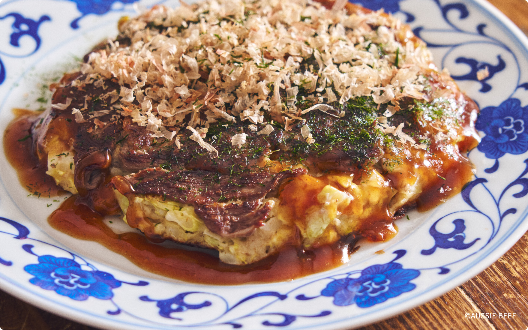 牛肉のお好み焼き