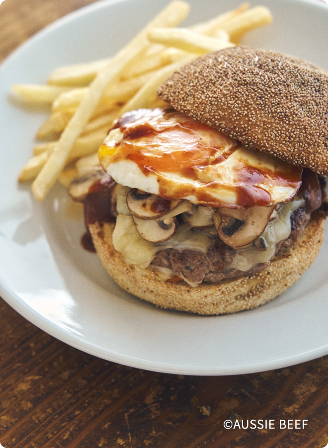 マッシュルーム月味ハンバーガー