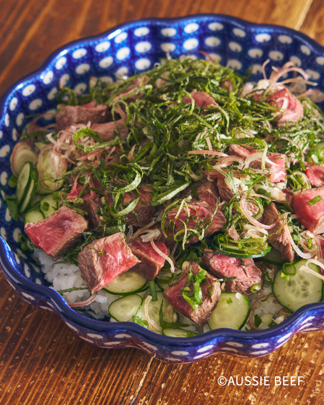 ステーキ肉のちらし寿司