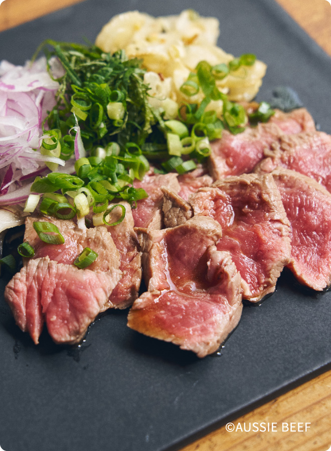 牛ステーキのたたき風