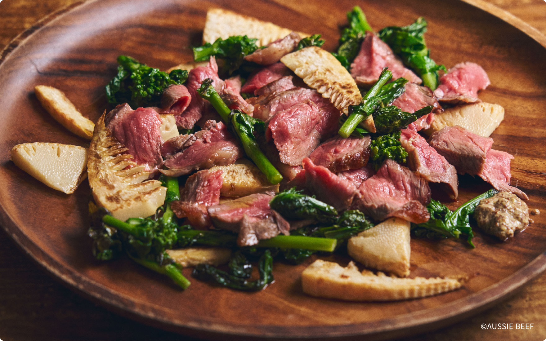 ステーキ 筍と菜の花のソテー添え